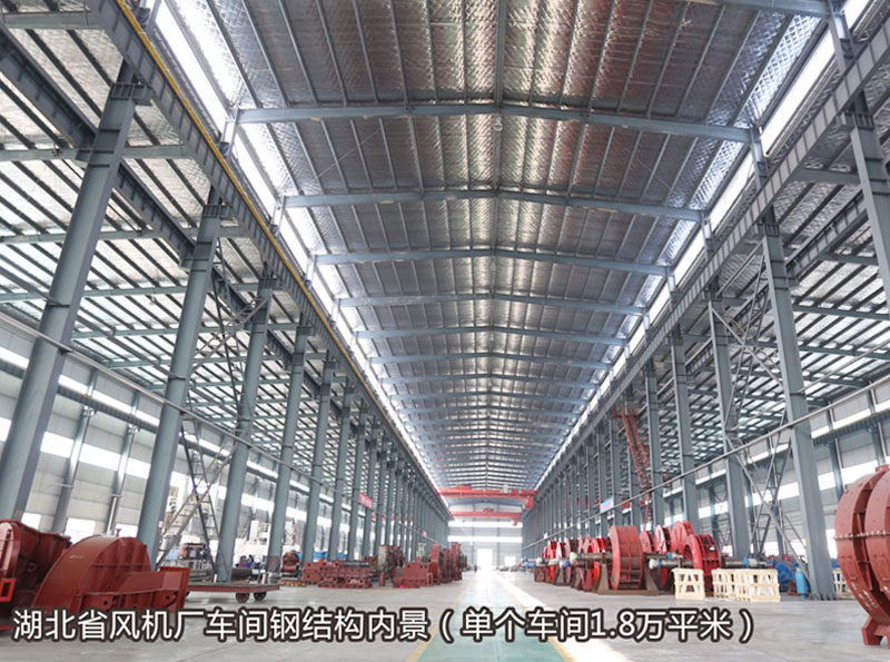 湖北省风机厂车间钢结构内景